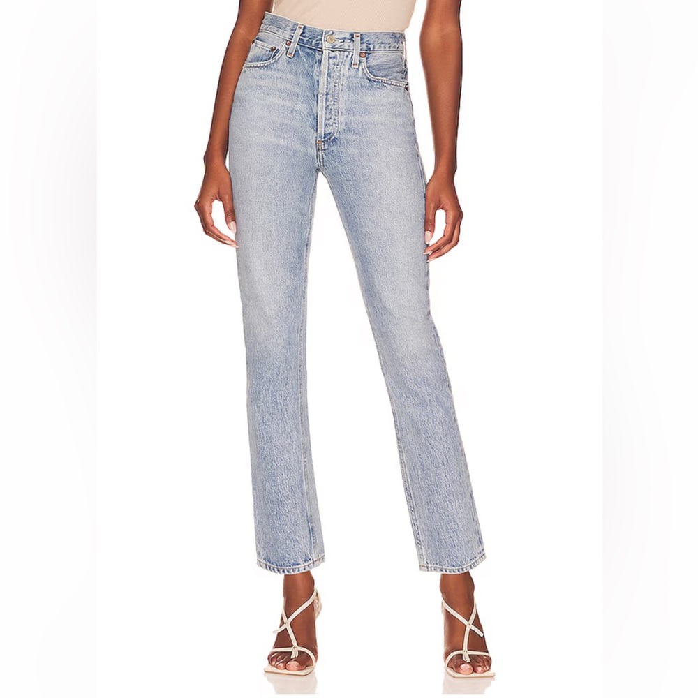 AGOLDE Riley High Rise Straight Crop Jeans